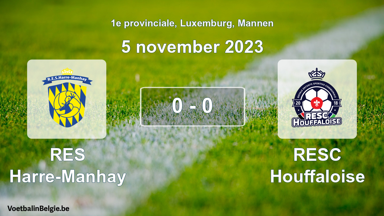 Gespeelde wedstrijd mannenvoetbal: RES Harre-Manhay - RESC Houffaloise 0 - 0 (5 november 2023)