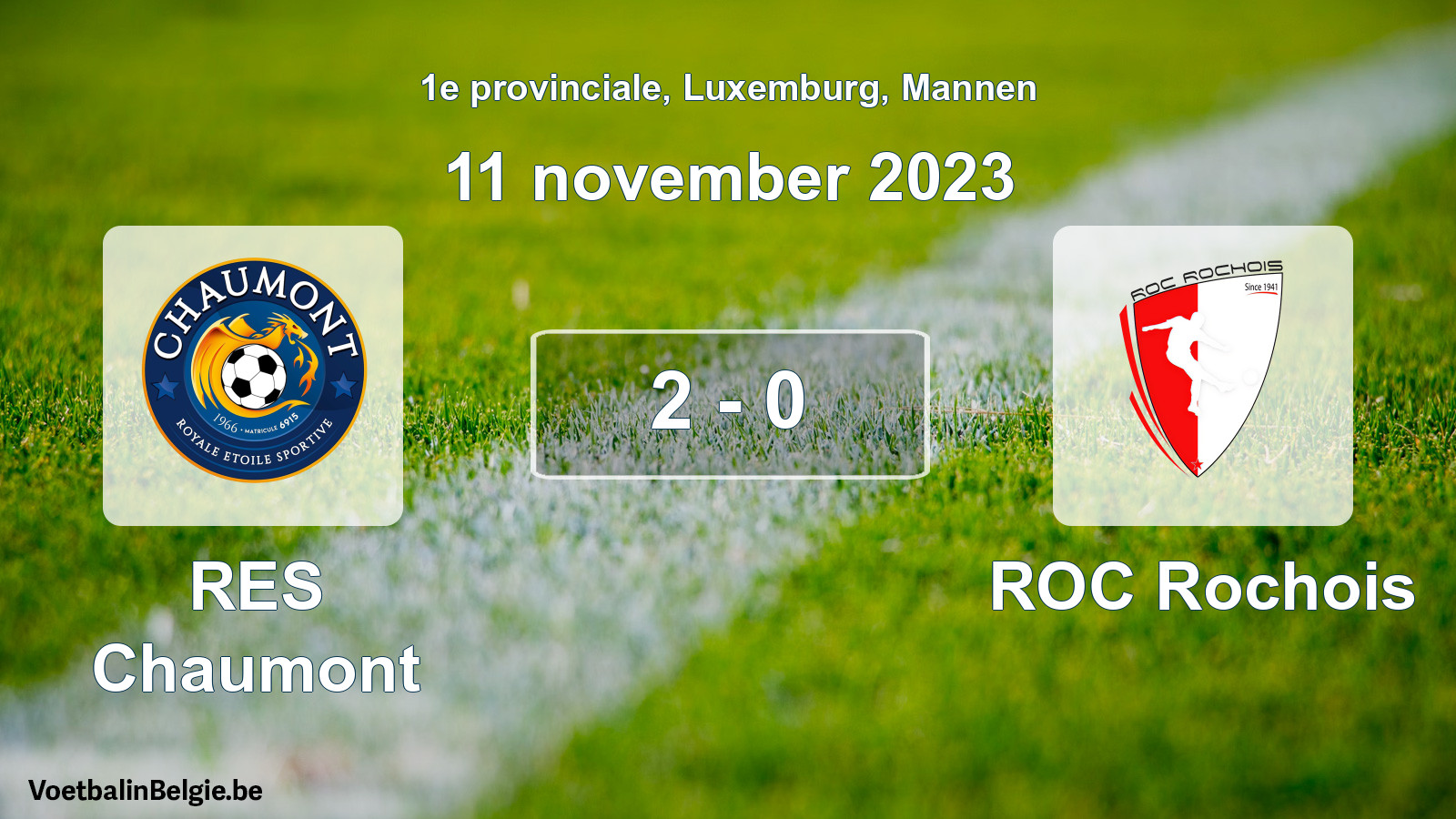 Gespeelde wedstrijd mannenvoetbal: RES Chaumont - ROC Rochois 2 - 0 (11 november 2023)