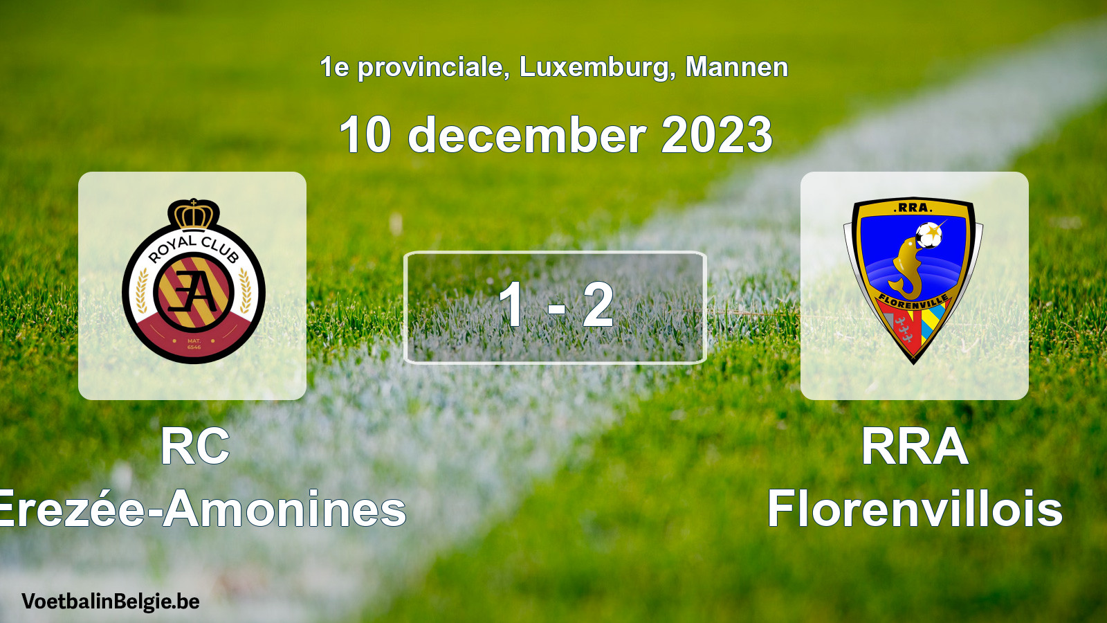 Gespeelde wedstrijd mannenvoetbal: RC Erezée-Amonines - RRA Florenvillois 1 - 2 (10 december 2023)
