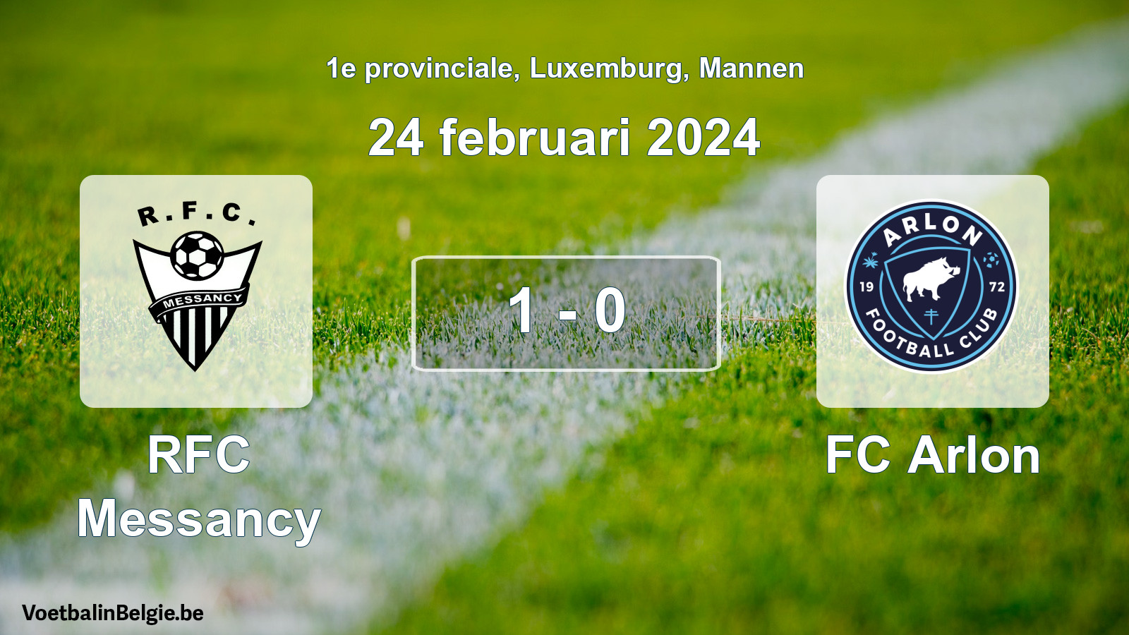 Gespeelde wedstrijd mannenvoetbal: RFC Messancy - FC Arlon 1 - 0 (24 februari 2024)