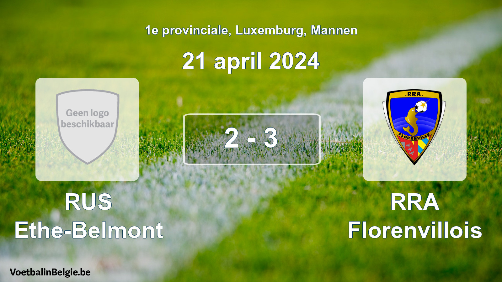 Gespeelde wedstrijd mannenvoetbal: RUS Ethe-Belmont - RRA Florenvillois 2 - 3 (21 april 2024)