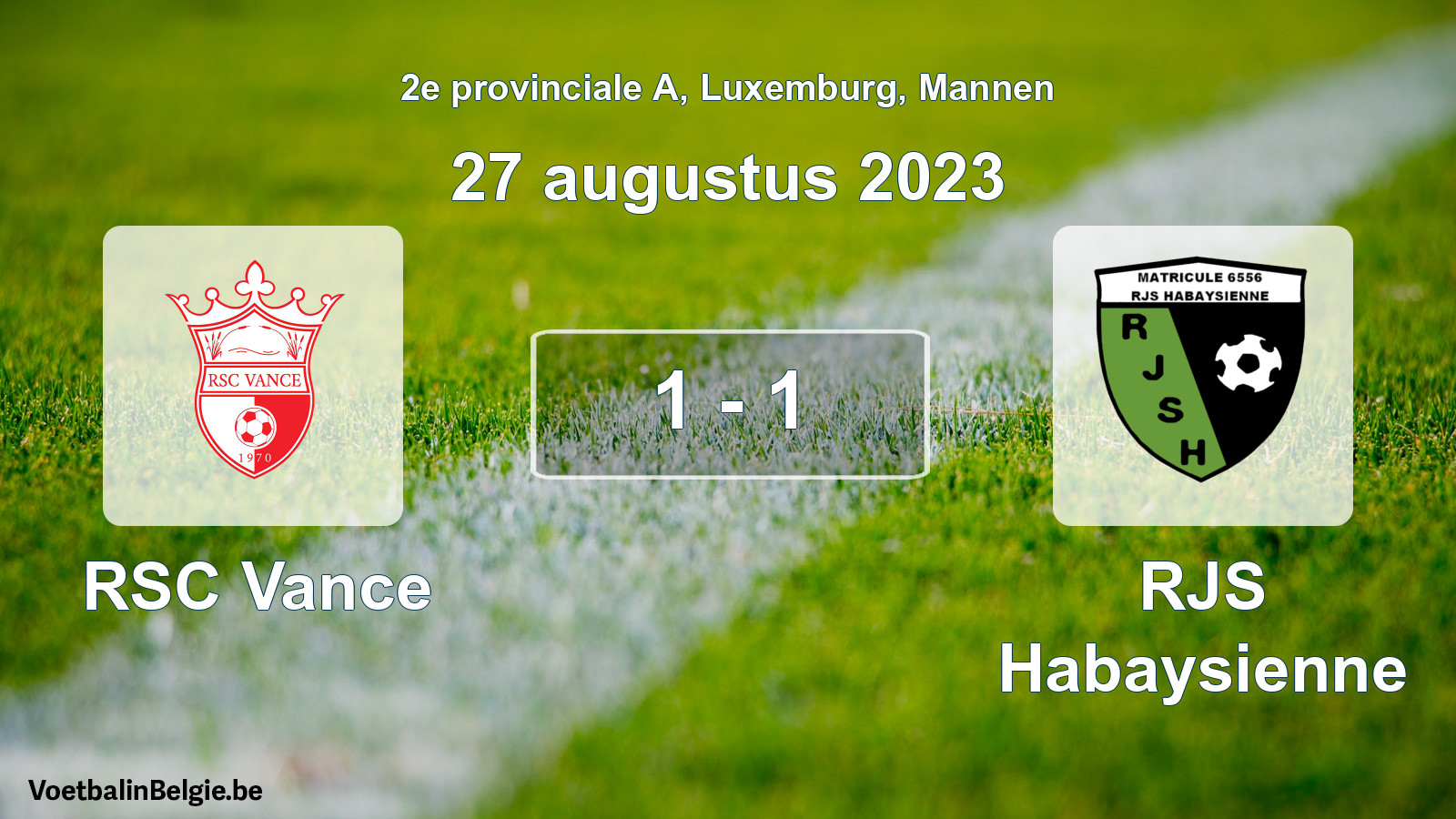 Gespeelde wedstrijd mannenvoetbal: RSC Vance - RJS Habaysienne 1 - 1 (27 augustus 2023)
