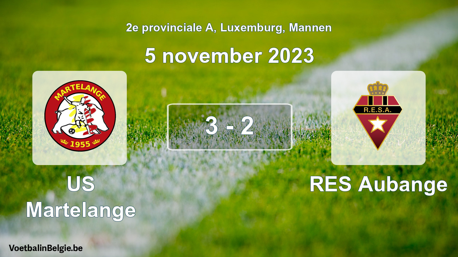 Played match men football: US Martelange - RES Aubange 3 - 2 (5 November 2023)
