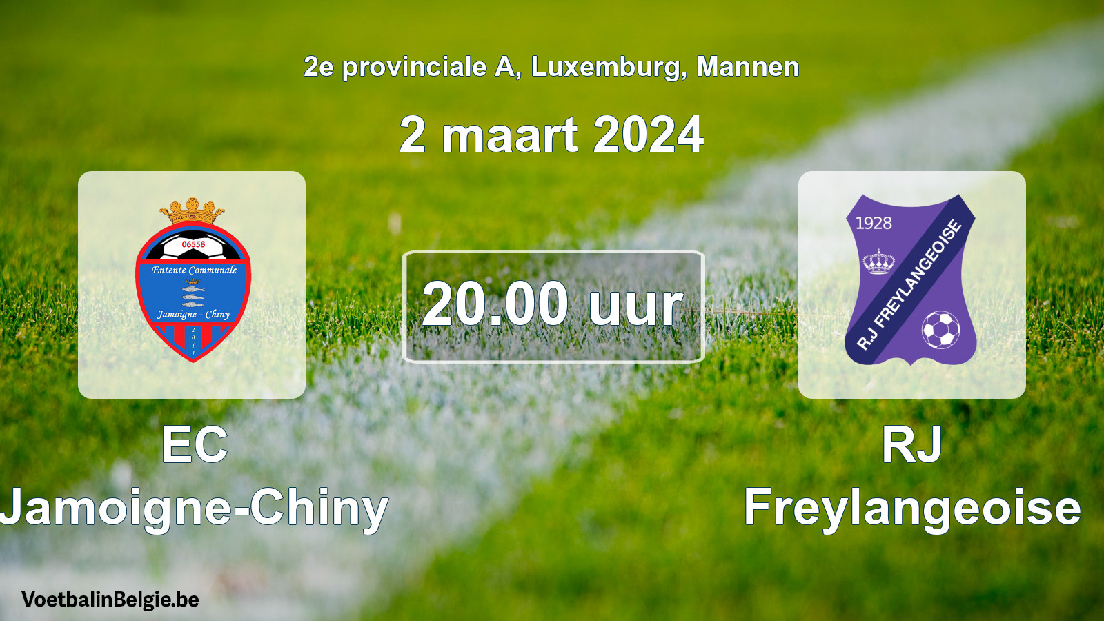 Match prévu football hommes: EC Jamoigne-Chiny - RJ Freylangeoise (2 mars 2024)
