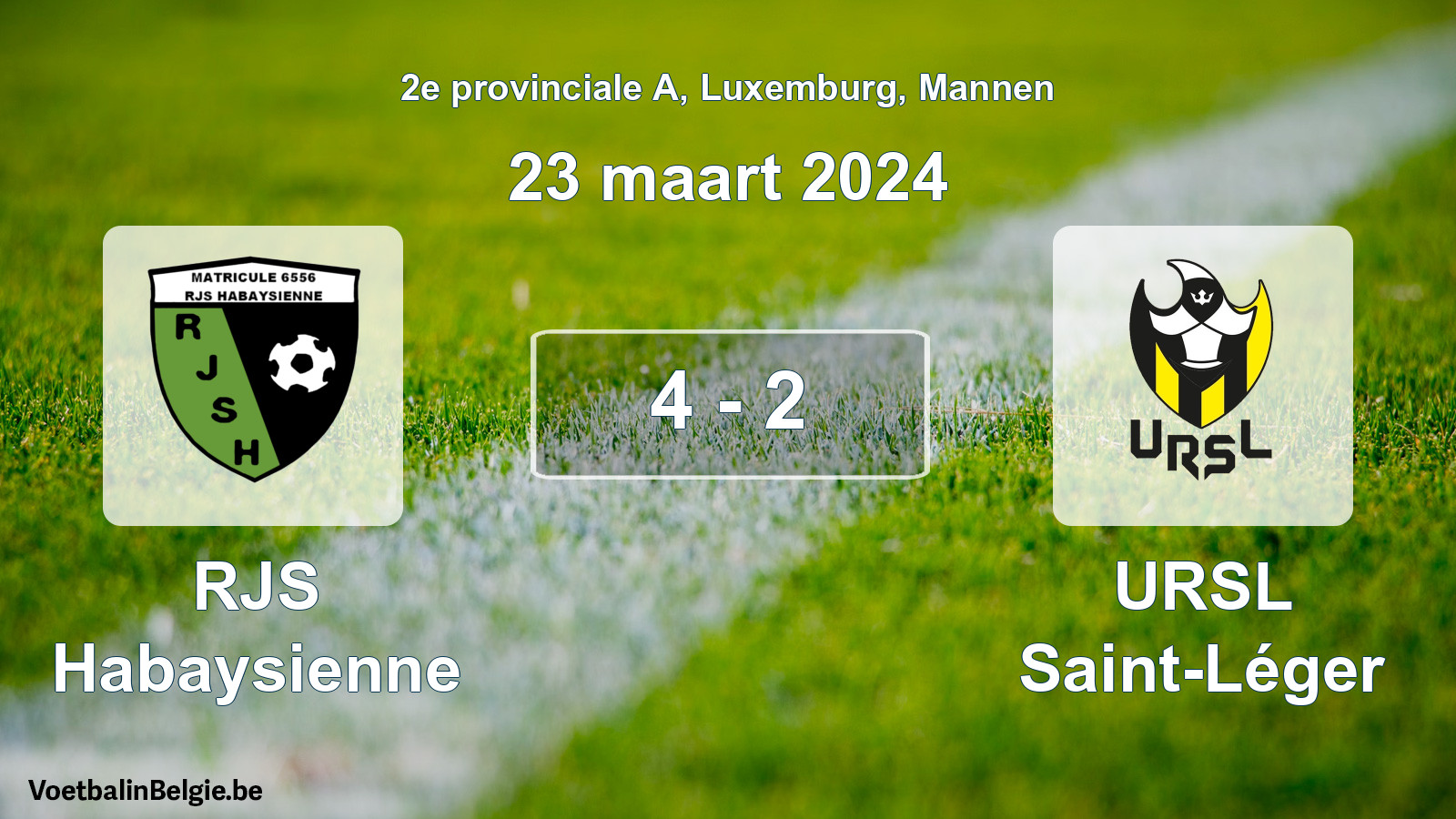 Played match men football: RJS Habaysienne - URSL Saint-Léger 4 - 2 (23 March 2024)