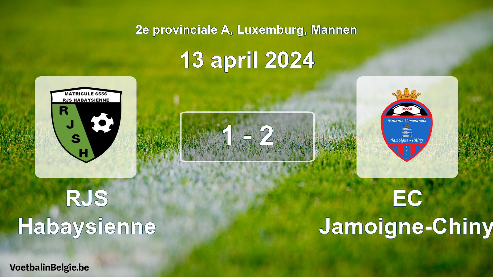 Gespeelde wedstrijd mannenvoetbal: RJS Habaysienne - EC Jamoigne-Chiny 1 - 2 (13 april 2024)