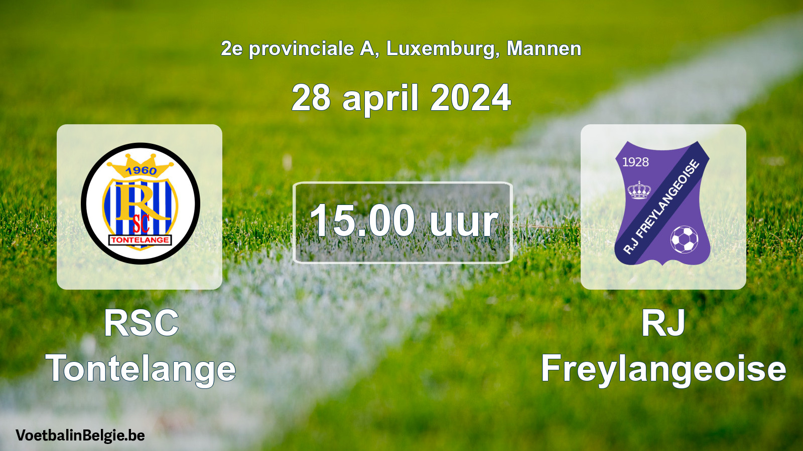 Geplande wedstrijd mannenvoetbal: RSC Tontelange - RJ Freylangeoise (28 april 2024)