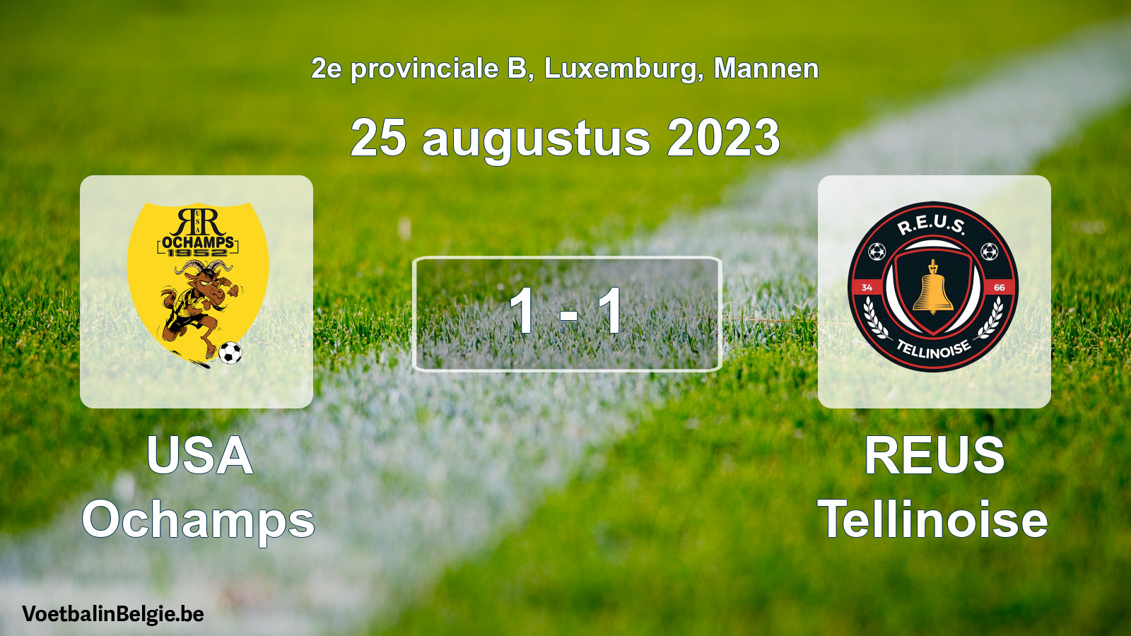 Gespeelde wedstrijd mannenvoetbal: USA Ochamps - REUS Tellinoise 1 - 1 (25 augustus 2023)