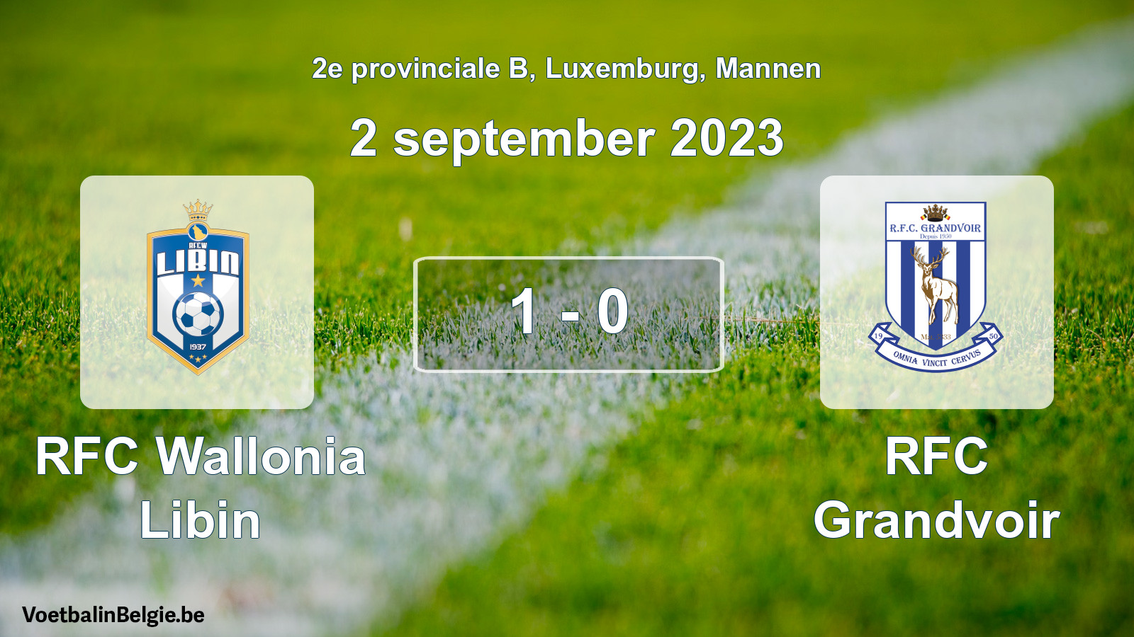 Gespeelde wedstrijd mannenvoetbal: RFC Wallonia Libin - RFC Grandvoir 1 - 0 (2 september 2023)
