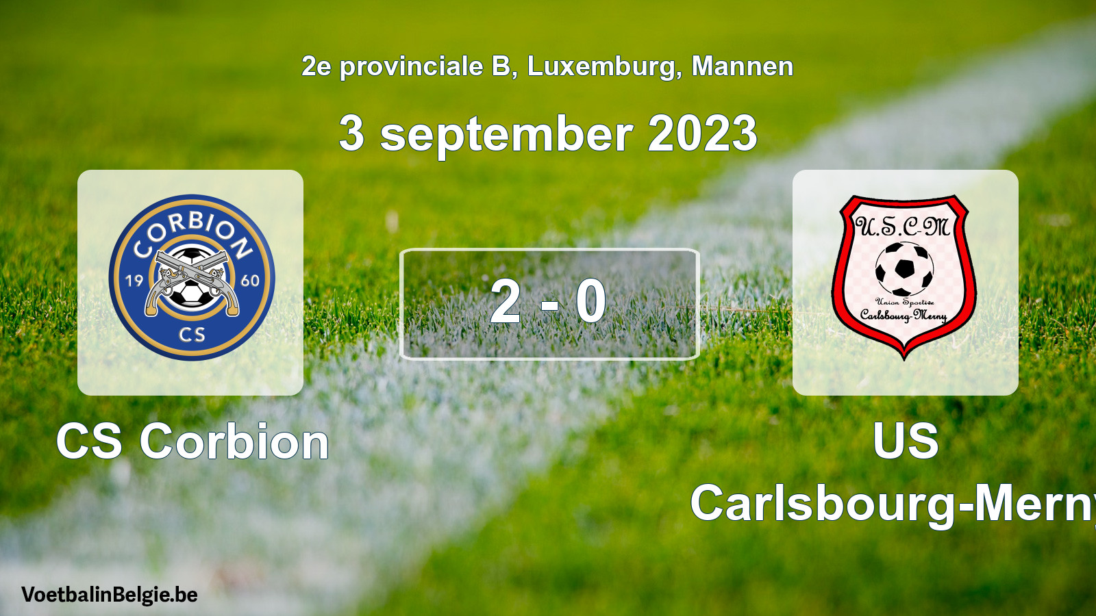 Gespeelde wedstrijd mannenvoetbal: CS Corbion - US Carlsbourg-Merny 2 - 0 (3 september 2023)