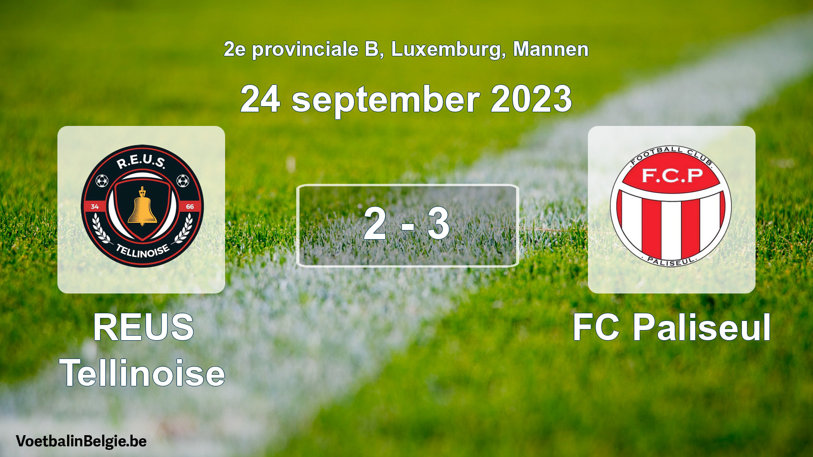 Gespeelde wedstrijd mannenvoetbal: REUS Tellinoise - FC Paliseul 2 - 3 (24 september 2023)