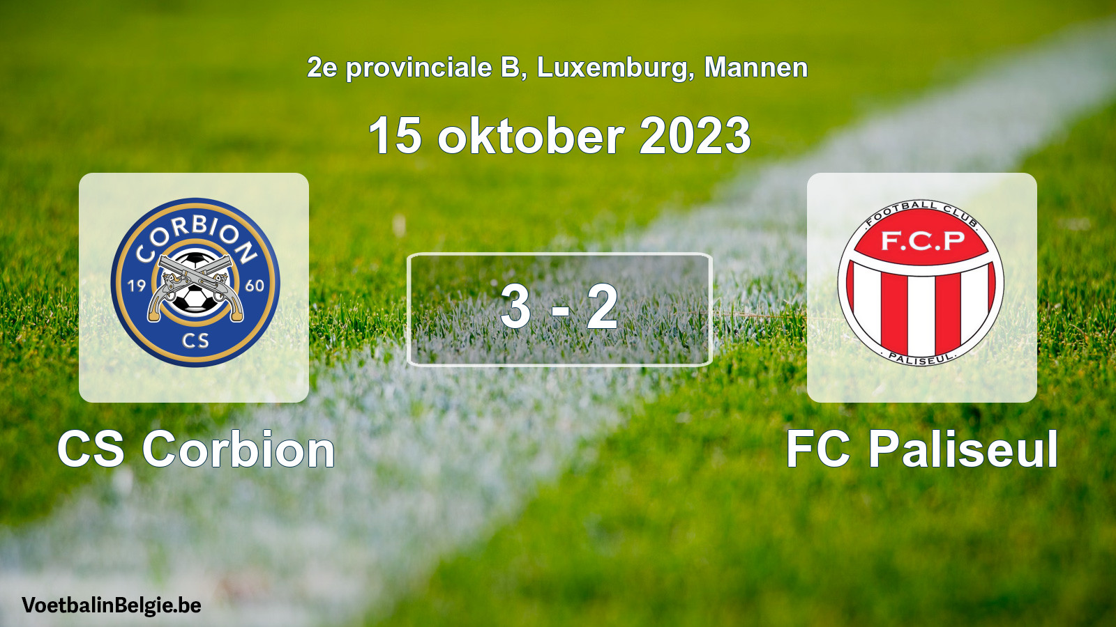 Gespeelde wedstrijd mannenvoetbal: CS Corbion - FC Paliseul 3 - 2 (15 oktober 2023)
