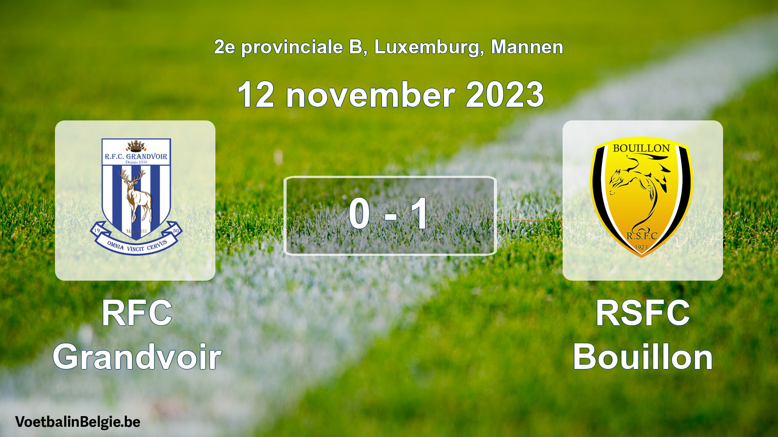 Gespeelde wedstrijd mannenvoetbal: RFC Grandvoir - RSFC Bouillon 0 - 1 (12 november 2023)