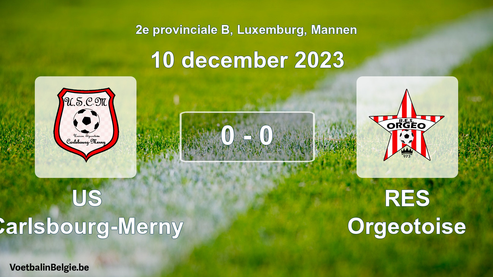 Gespeelde wedstrijd mannenvoetbal: US Carlsbourg-Merny - RES Orgeotoise 0 - 0 (10 december 2023)