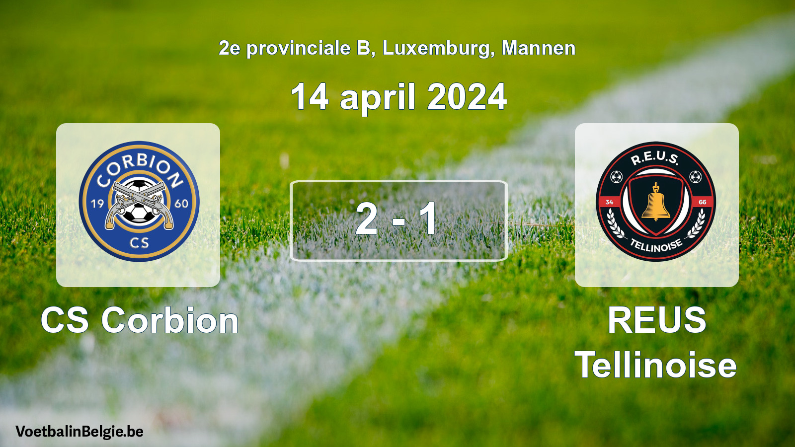 Played match men football: CS Corbion - REUS Tellinoise 2 - 1 (14 April 2024)