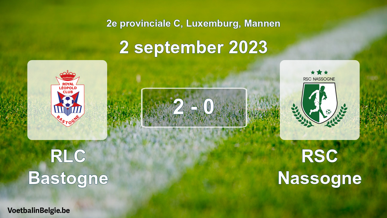 Gespeelde wedstrijd mannenvoetbal: RLC Bastogne - RSC Nassogne 2 - 0 (2 september 2023)