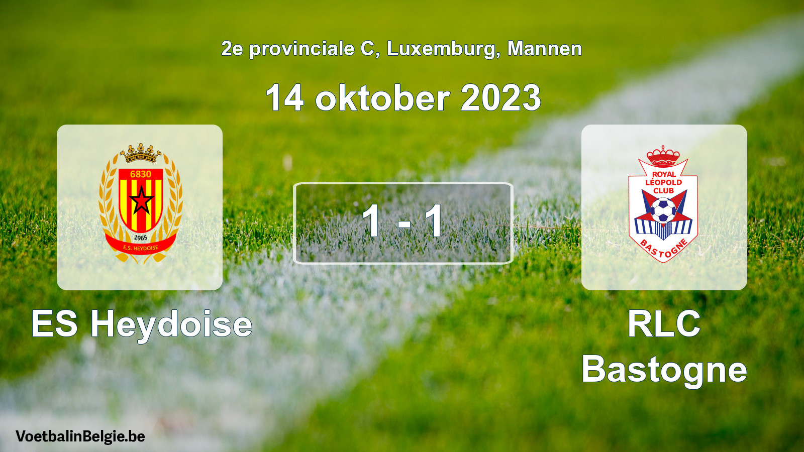 Gespeelde wedstrijd mannenvoetbal: ES Heydoise - RLC Bastogne 1 - 1 (14 oktober 2023)