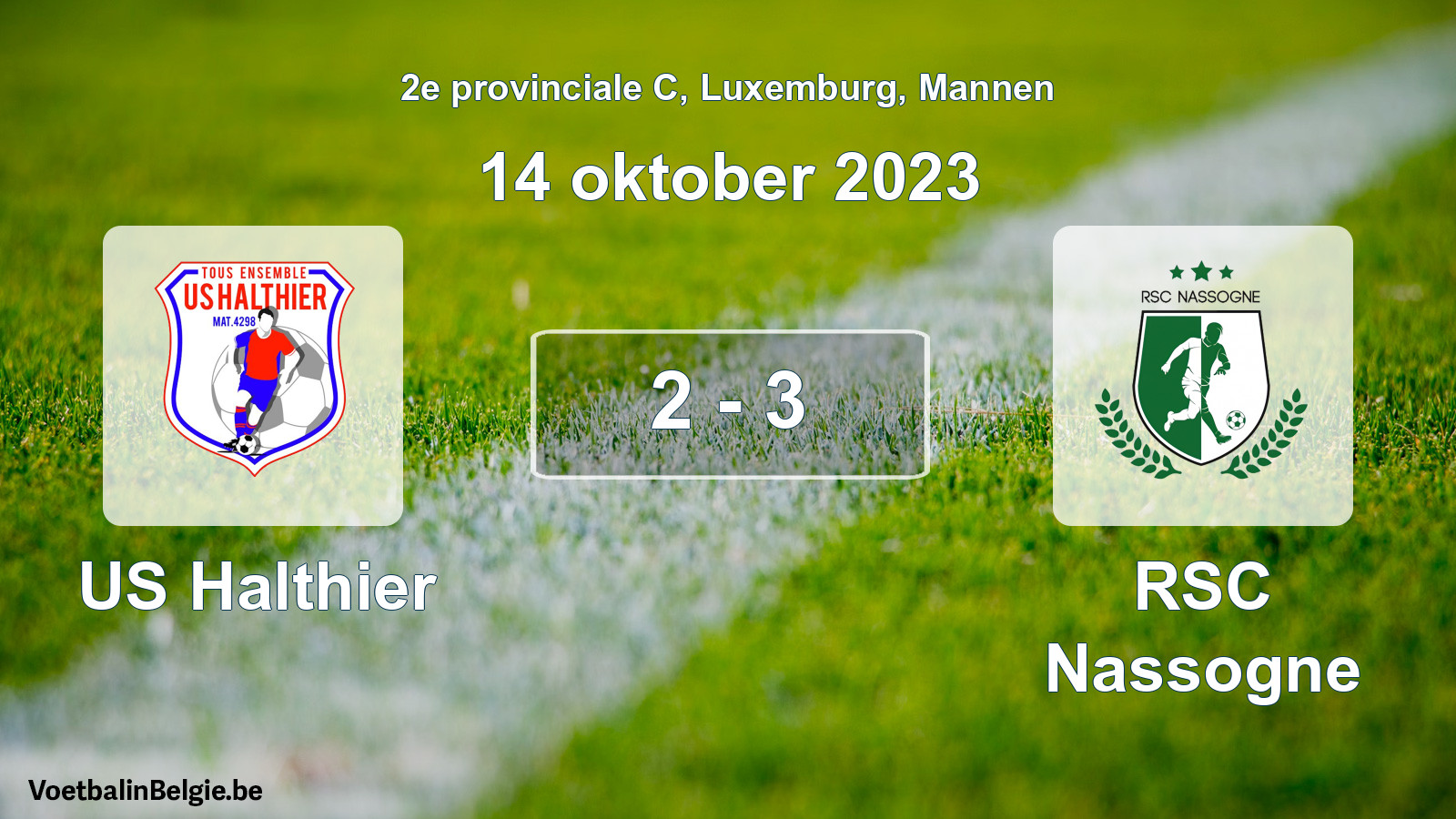 Gespeelde wedstrijd mannenvoetbal: US Halthier - RSC Nassogne 2 - 3 (14 oktober 2023)