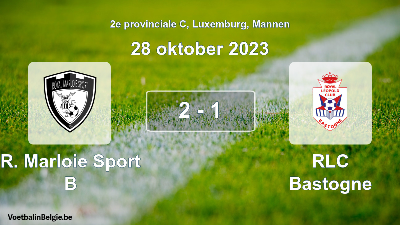 Gespeelde wedstrijd mannenvoetbal: R. Marloie Sport B - RLC Bastogne 2 - 1 (28 oktober 2023)