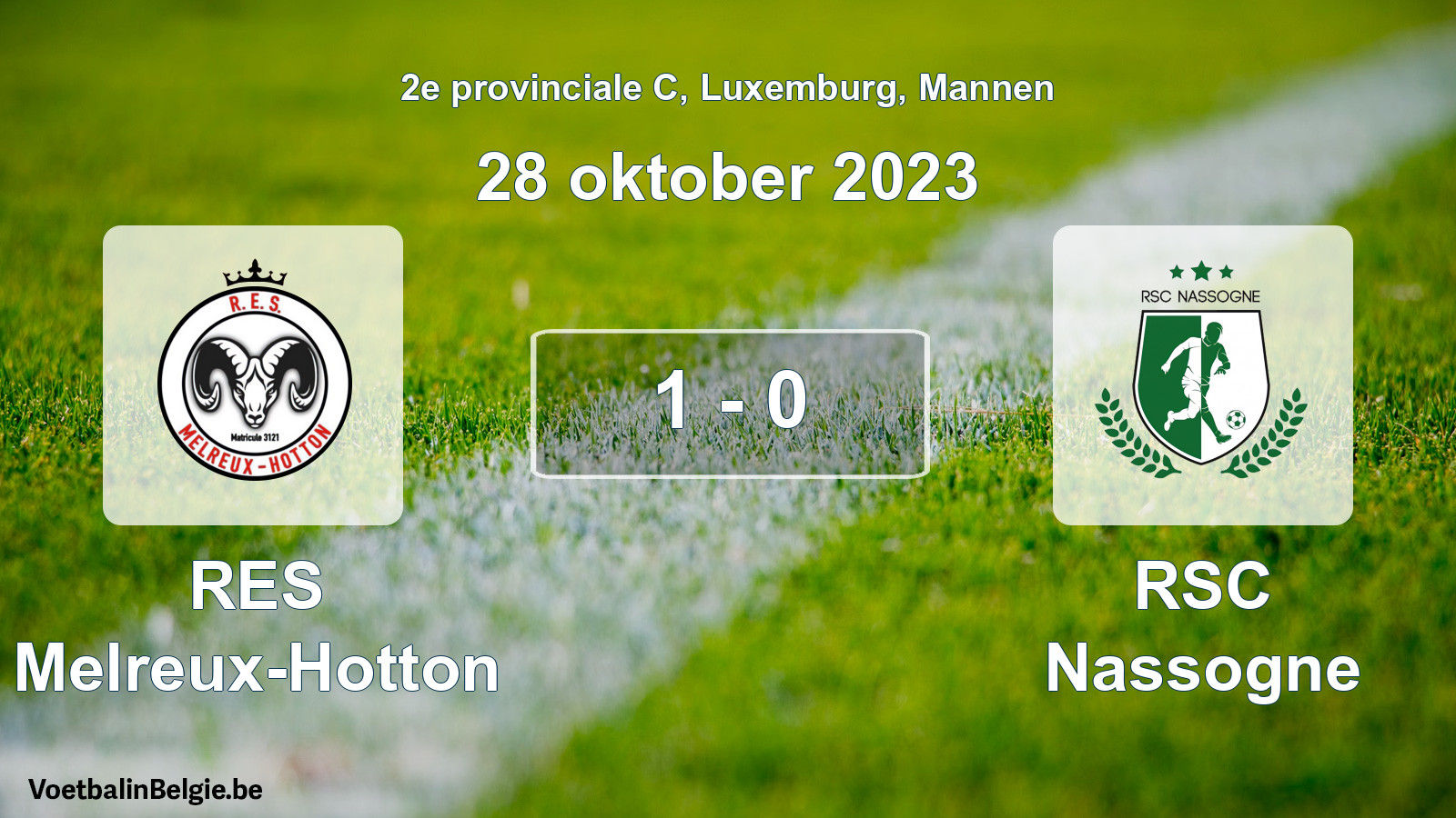 Played match men football: RES Melreux-Hotton - RSC Nassogne 1 - 0 (28 October 2023)