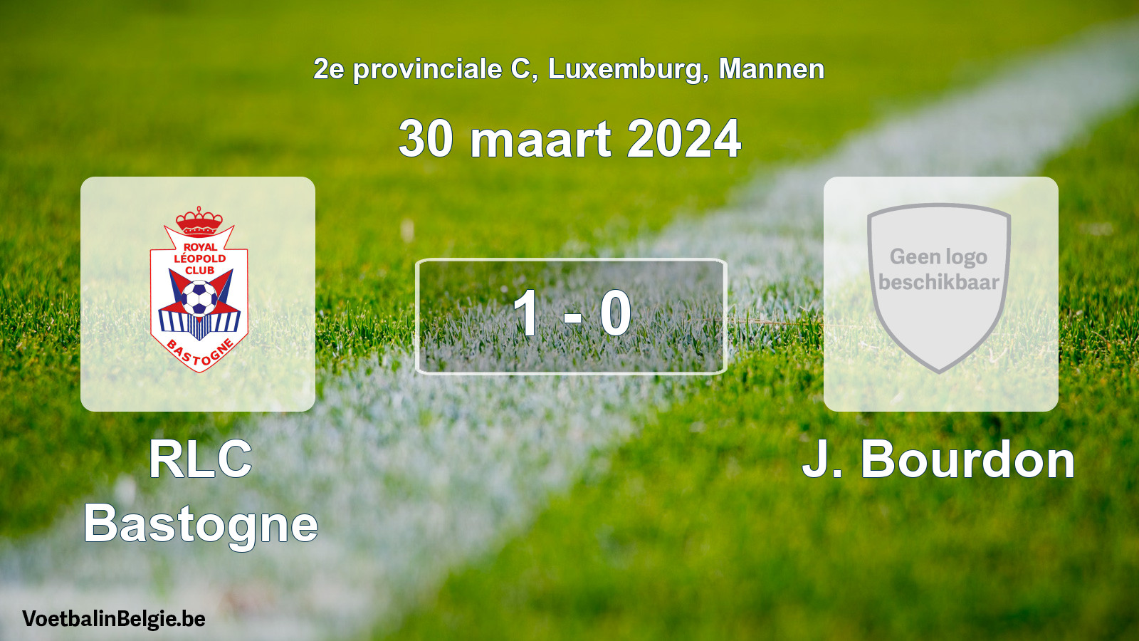 Gespeelde wedstrijd mannenvoetbal: RLC Bastogne - J. Bourdon 1 - 0 (30 maart 2024)