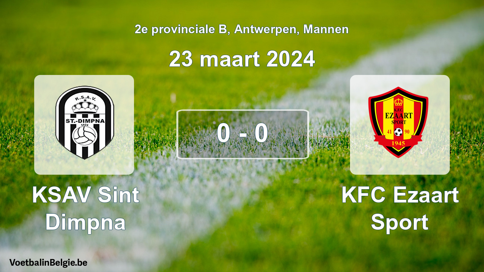 Gespeelde wedstrijd mannenvoetbal: KSAV Sint Dimpna - KFC Ezaart Sport 0 - 0 (23 maart 2024)