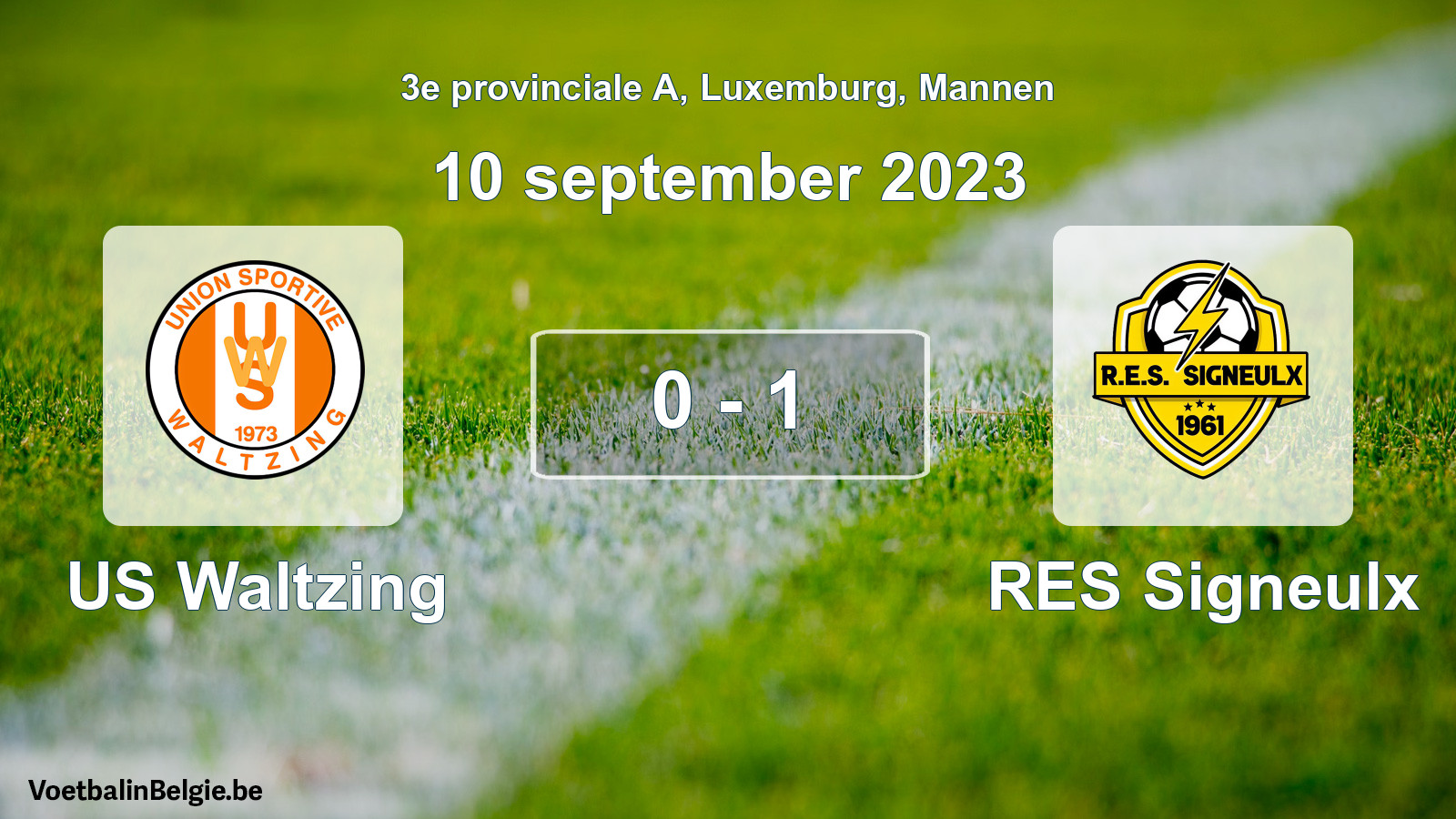 Gespeelde wedstrijd mannenvoetbal: US Waltzing - RES Signeulx 0 - 1 (10 september 2023)