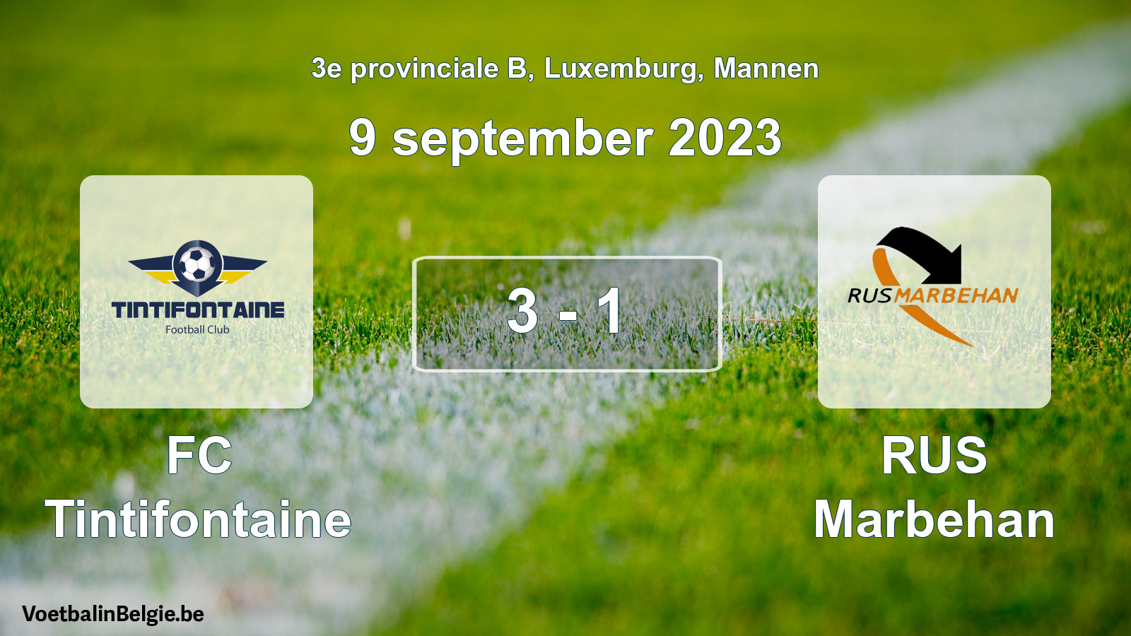 Gespeelde wedstrijd mannenvoetbal: FC Tintifontaine - RUS Marbehan 3 - 1 (9 september 2023)