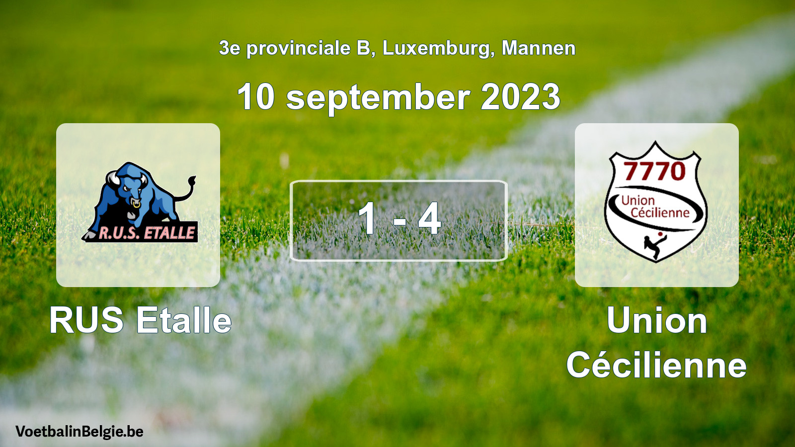 Gespeelde wedstrijd mannenvoetbal: RUS Etalle - Union Cécilienne 1 - 4 (10 september 2023)