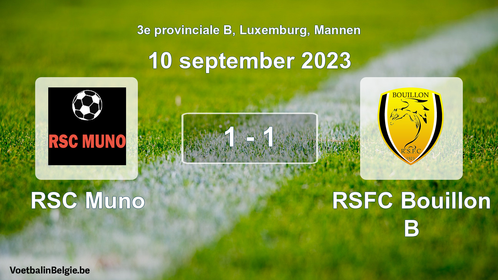 Gespeelde wedstrijd mannenvoetbal: RSC Muno - RSFC Bouillon B 1 - 1 (10 september 2023)
