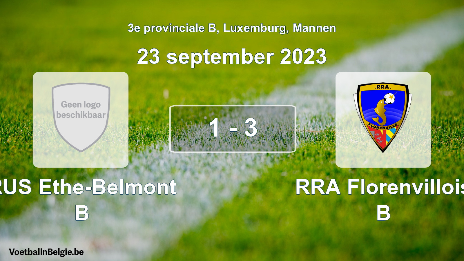 Gespeelde wedstrijd mannenvoetbal: RUS Ethe-Belmont B - RRA Florenvillois B 1 - 3 (23 september 2023)