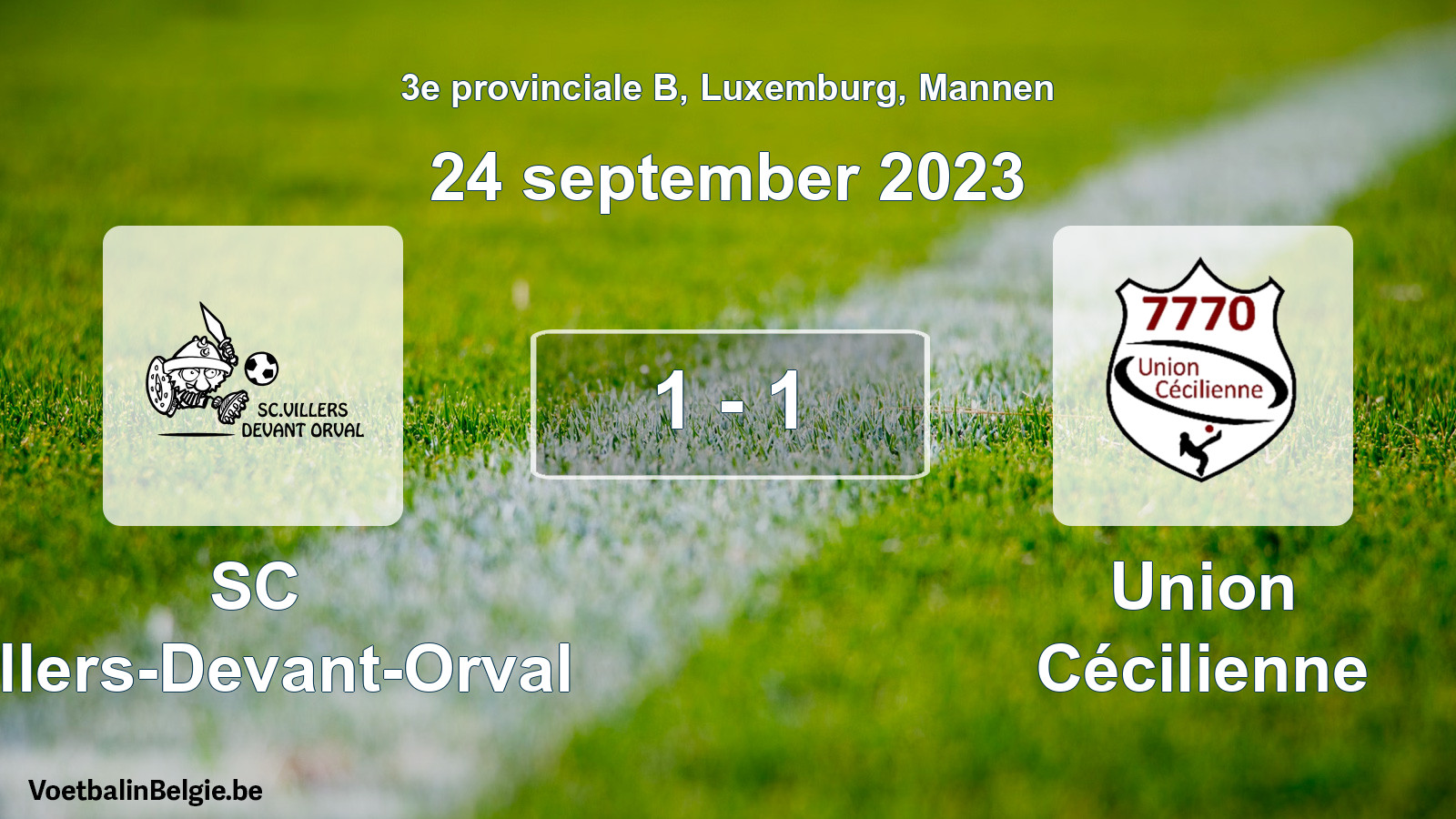 Gespeelde wedstrijd mannenvoetbal: SC Villers-Devant-Orval - Union Cécilienne 1 - 1 (24 september 2023)