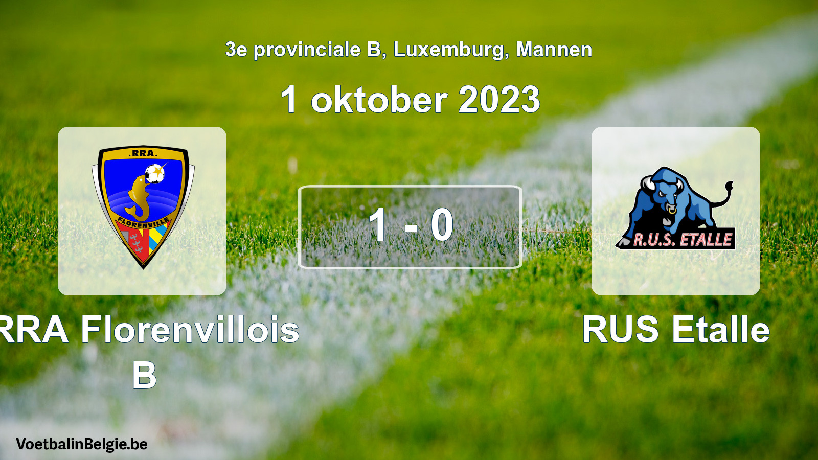 Gespeelde wedstrijd mannenvoetbal: RRA Florenvillois B - RUS Etalle 1 - 0 (1 oktober 2023)