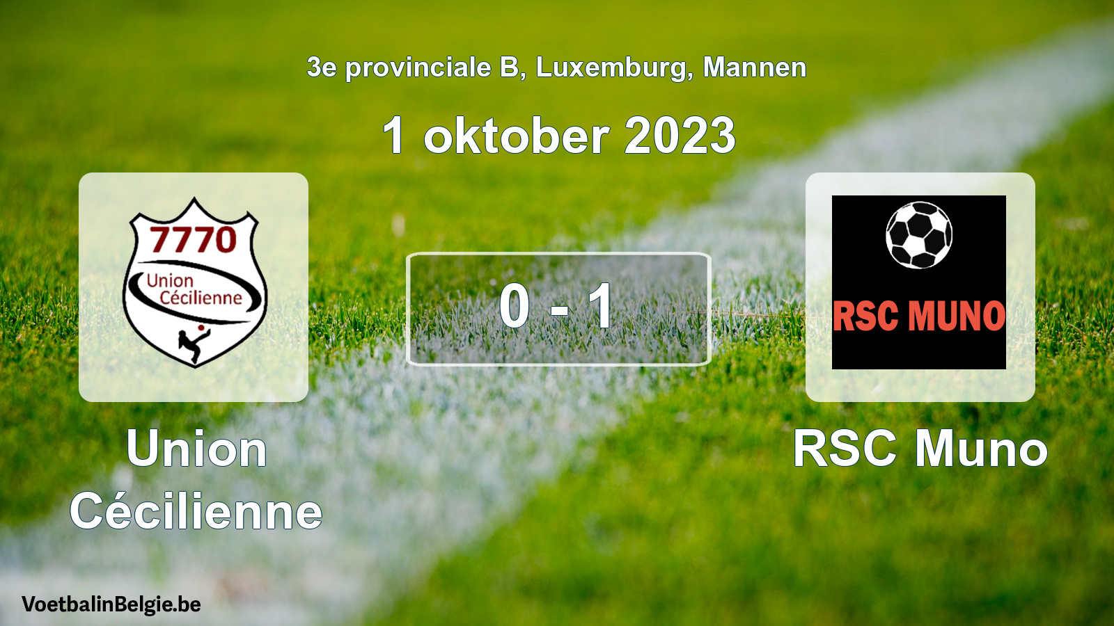 Gespeelde wedstrijd mannenvoetbal: Union Cécilienne - RSC Muno 0 - 1 (1 oktober 2023)