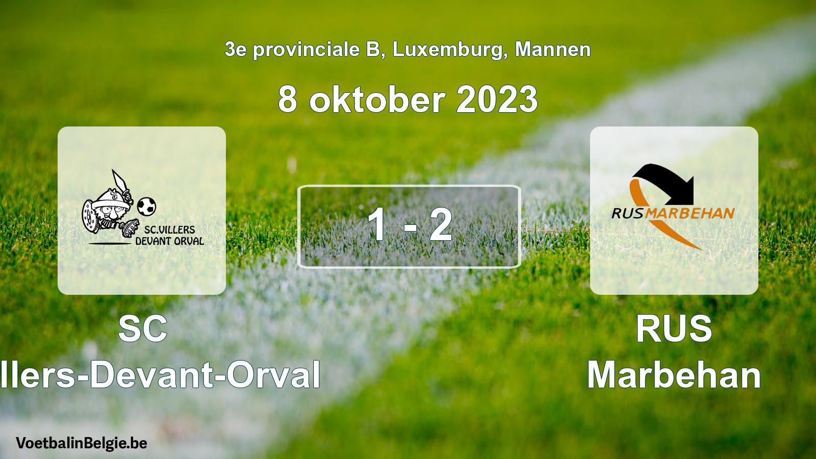 Gespeelde wedstrijd mannenvoetbal: SC Villers-Devant-Orval - RUS Marbehan 1 - 2 (8 oktober 2023)