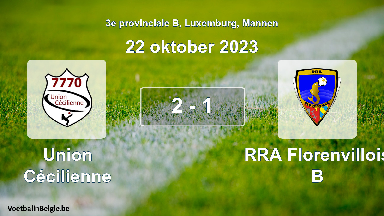 Gespeelde wedstrijd mannenvoetbal: Union Cécilienne - RRA Florenvillois B 2 - 1 (22 oktober 2023)