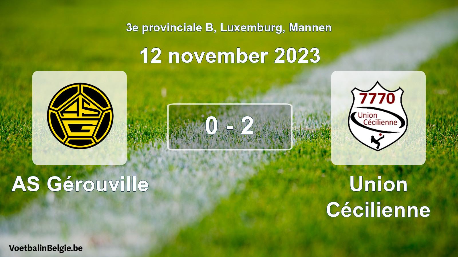 Gespeelde wedstrijd mannenvoetbal: AS Gérouville - Union Cécilienne 0 - 2 (12 november 2023)