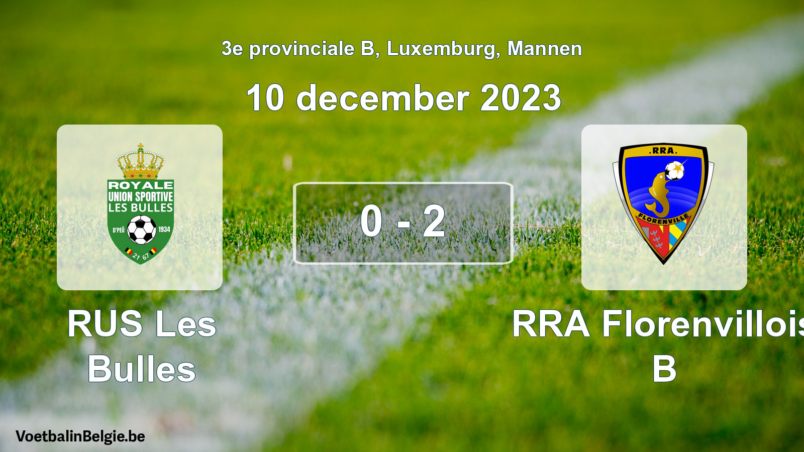 Gespeelde wedstrijd mannenvoetbal: RUS Les Bulles - RRA Florenvillois B 0 - 2 (10 december 2023)