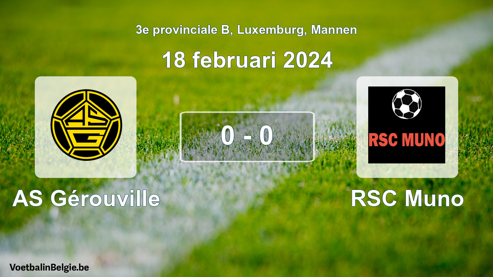 Gespieltes Spiel männer-Fußball: AS Gérouville - RSC Muno 0 - 0 (18 Februar 2024)