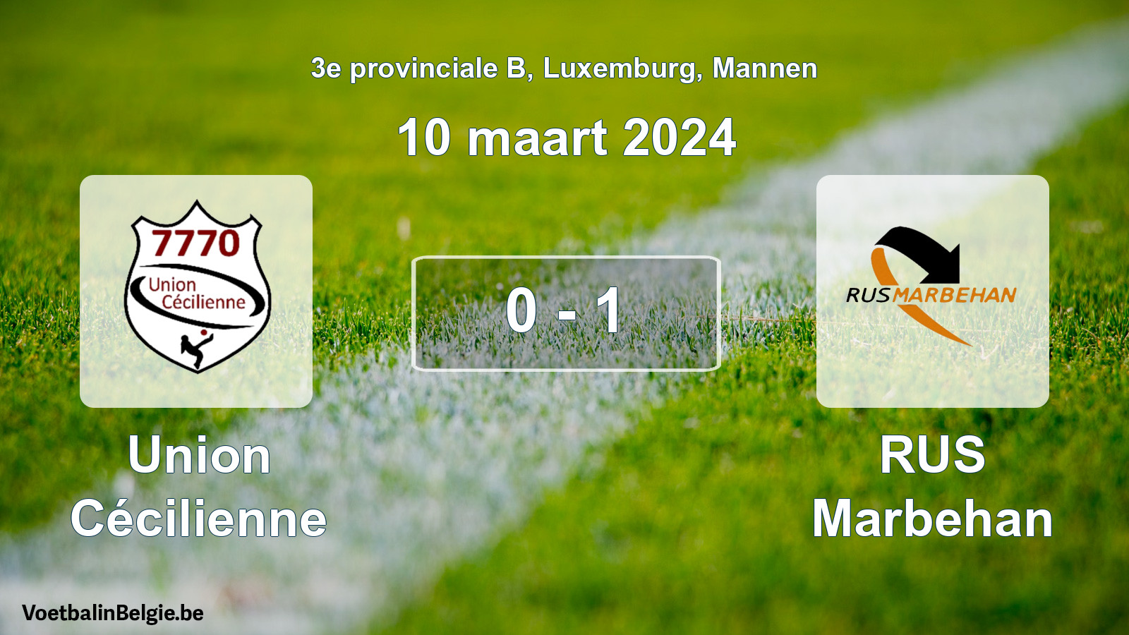 Gespeelde wedstrijd mannenvoetbal: Union Cécilienne - RUS Marbehan 0 - 1 (10 maart 2024)