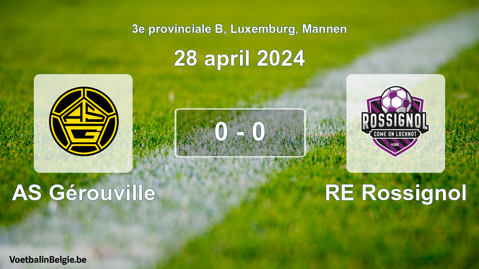 Gespeelde wedstrijd mannenvoetbal: AS Gérouville - RE Rossignol 0 - 0 (28 april 2024)