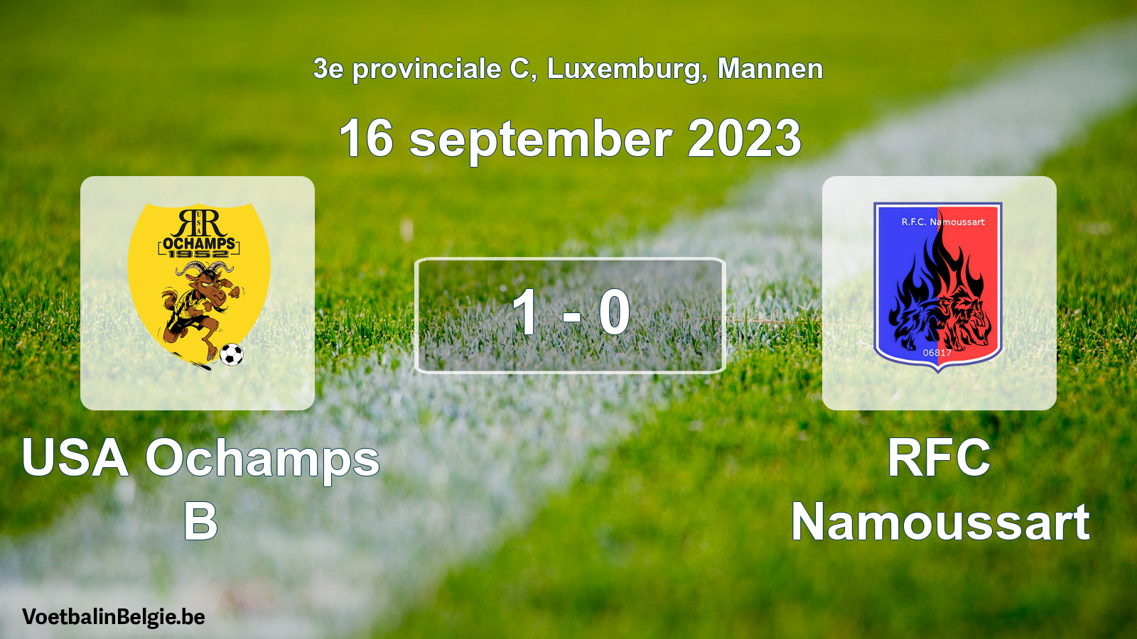 Gespeelde wedstrijd mannenvoetbal: USA Ochamps B - RFC Namoussart 1 - 0 (16 september 2023)