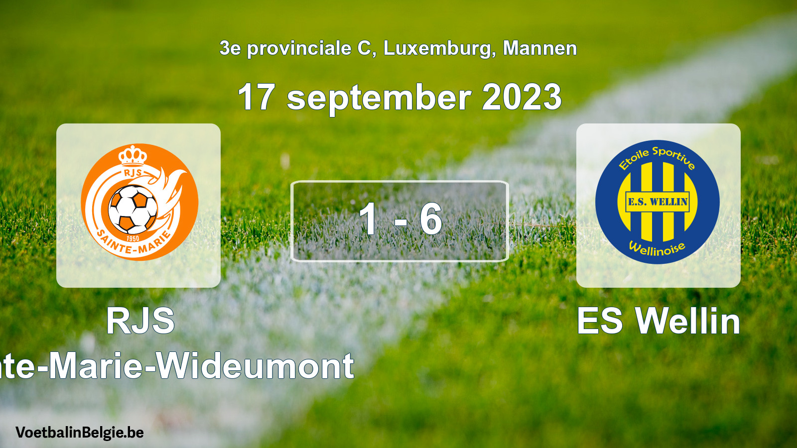 Gespeelde wedstrijd mannenvoetbal: RJS Sainte-Marie-Wideumont - ES Wellin 1 - 6 (17 september 2023)