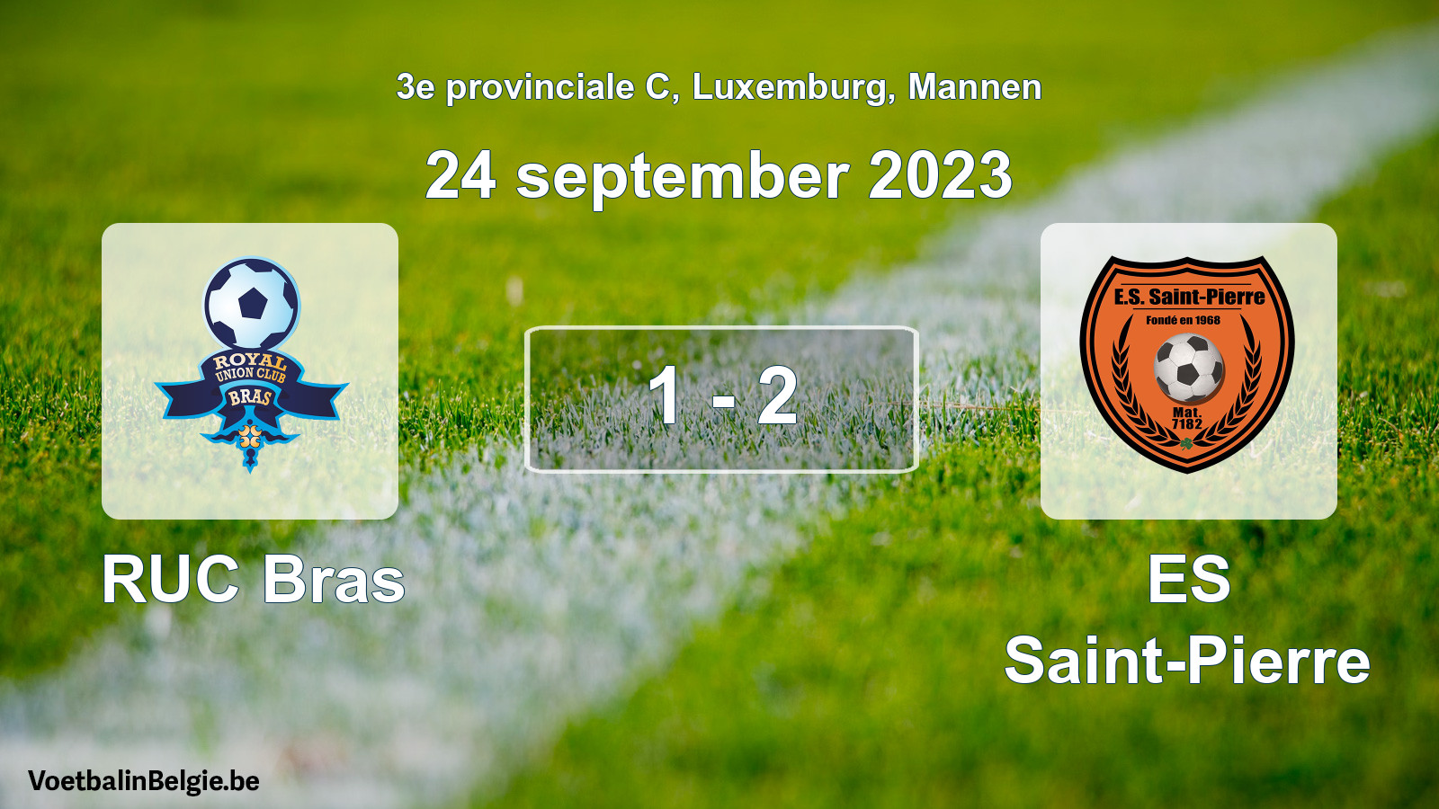 Gespeelde wedstrijd mannenvoetbal: RUC Bras - ES Saint-Pierre 1 - 2 (24 september 2023)