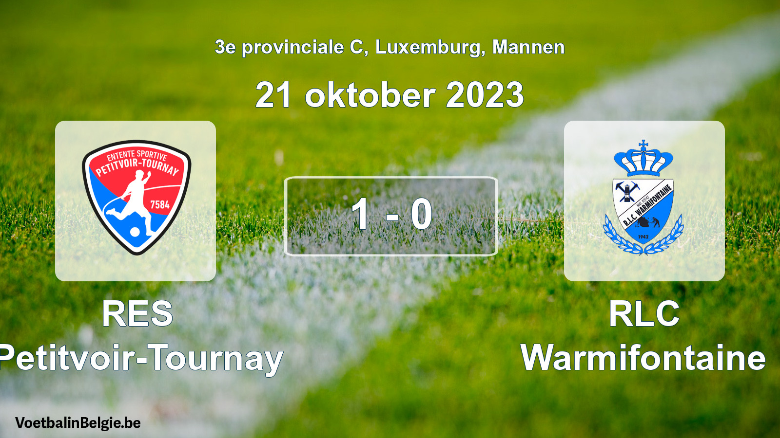 Gespeelde wedstrijd mannenvoetbal: RES Petitvoir-Tournay - RLC Warmifontaine 1 - 0 (21 oktober 2023)