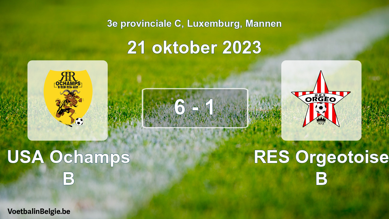 Played match men football: USA Ochamps B - RES Orgeotoise B 6 - 1 (21 October 2023)
