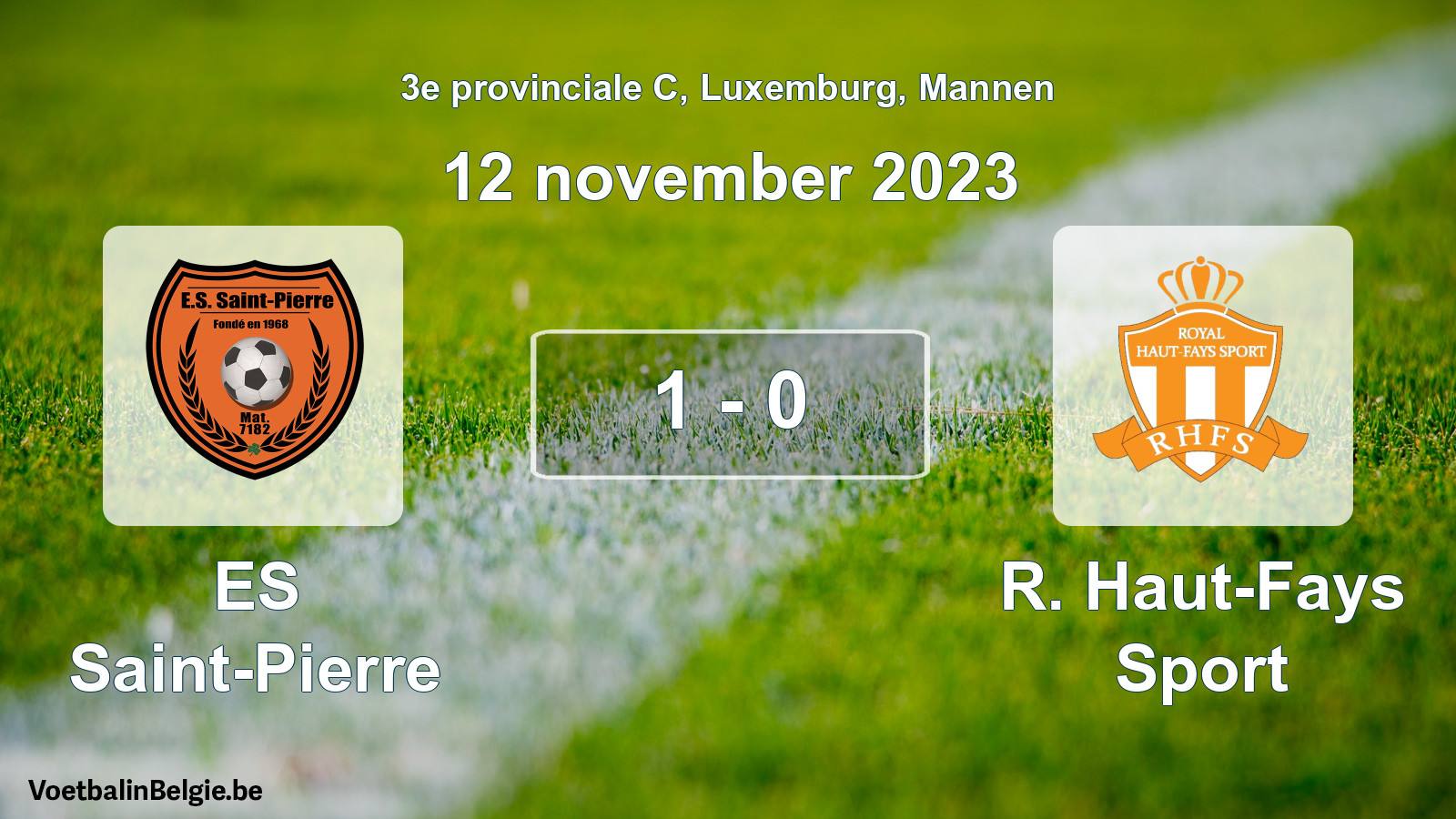 Gespeelde wedstrijd mannenvoetbal: ES Saint-Pierre - R. Haut-Fays Sport 1 - 0 (12 november 2023)