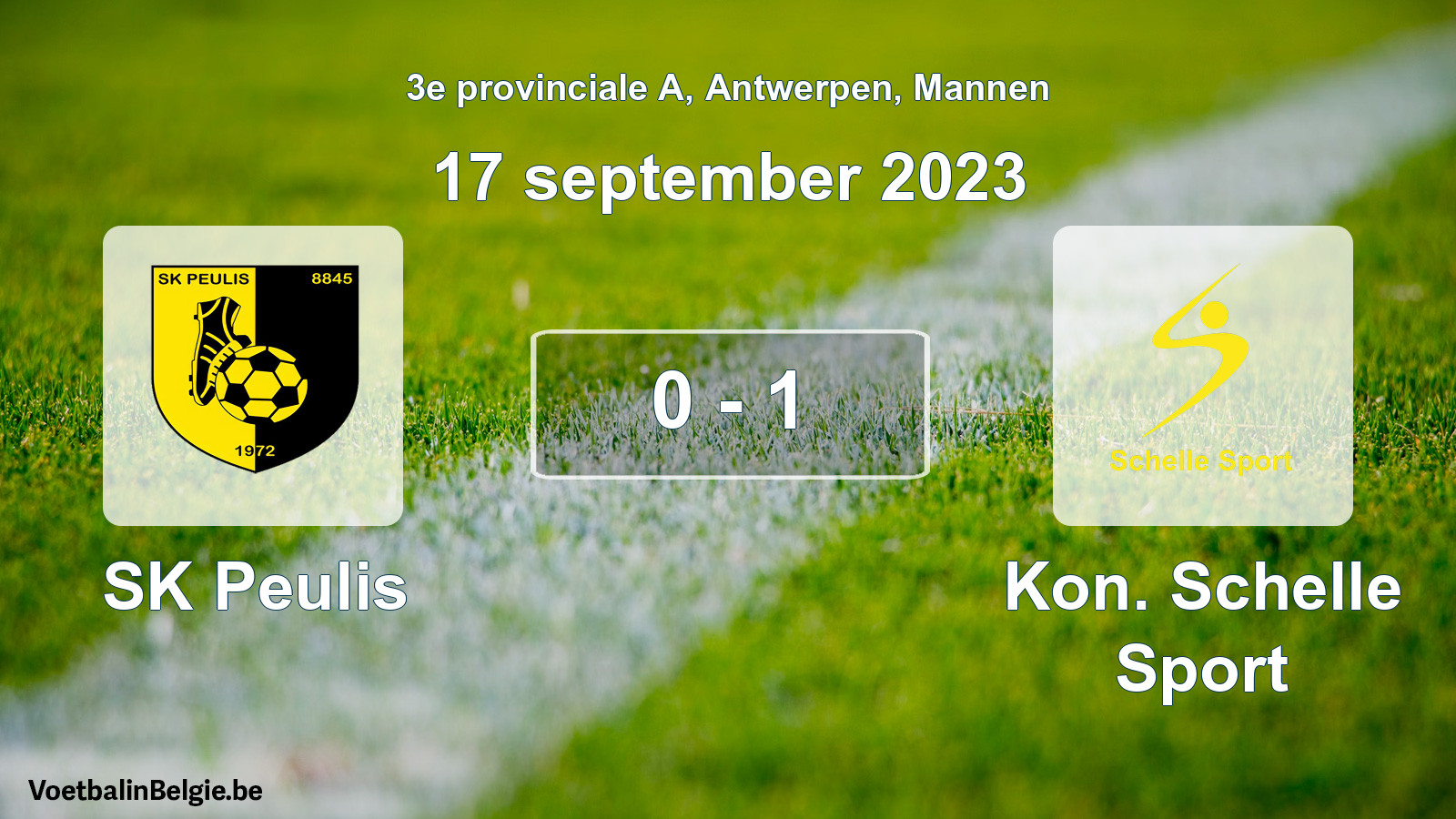 Gespeelde wedstrijd mannenvoetbal: SK Peulis - Kon. Schelle Sport 0 - 1 (17 september 2023)