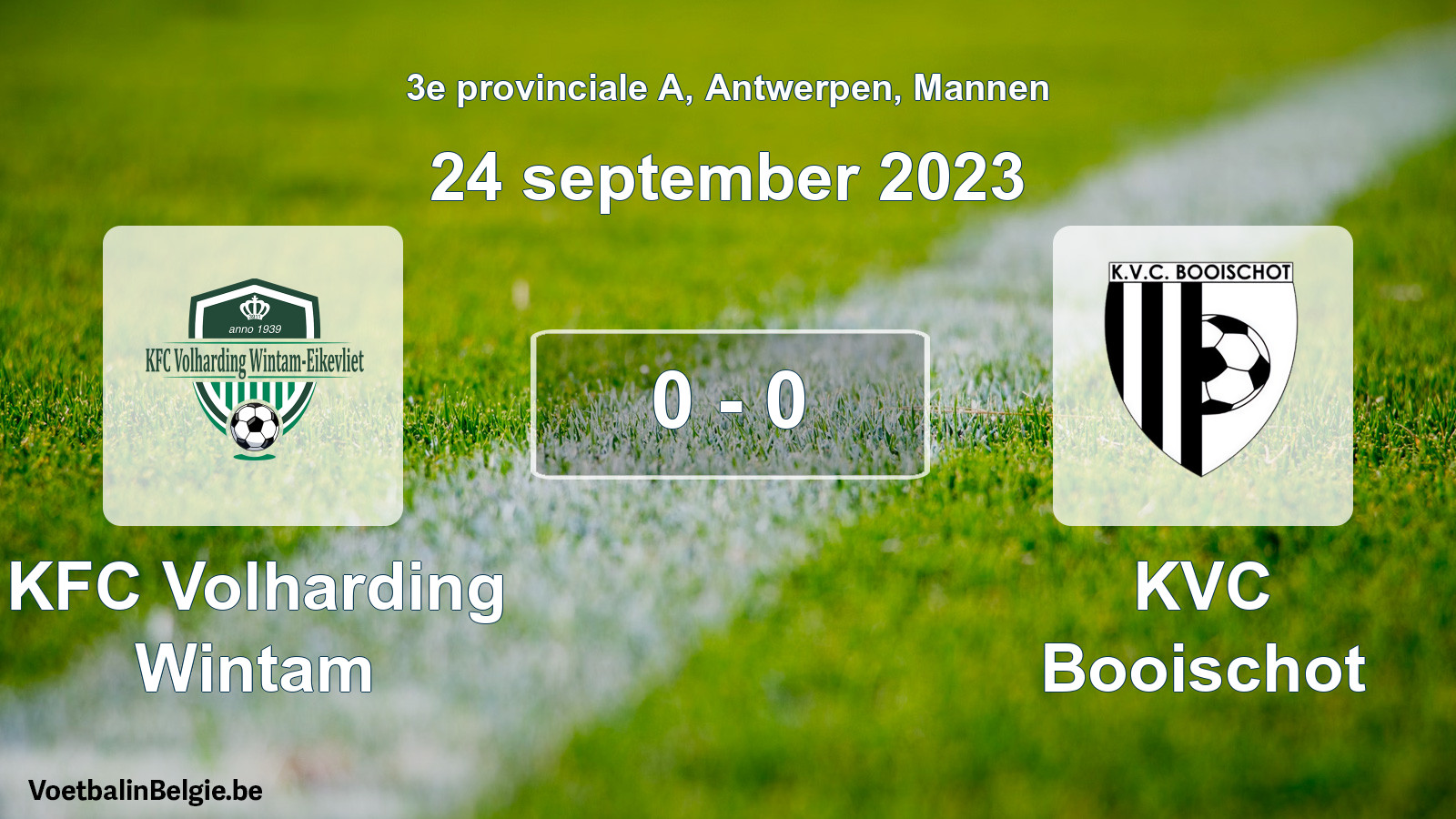 Gespeelde wedstrijd mannenvoetbal: KFC Volharding Wintam - KVC Booischot 0 - 0 (24 september 2023)