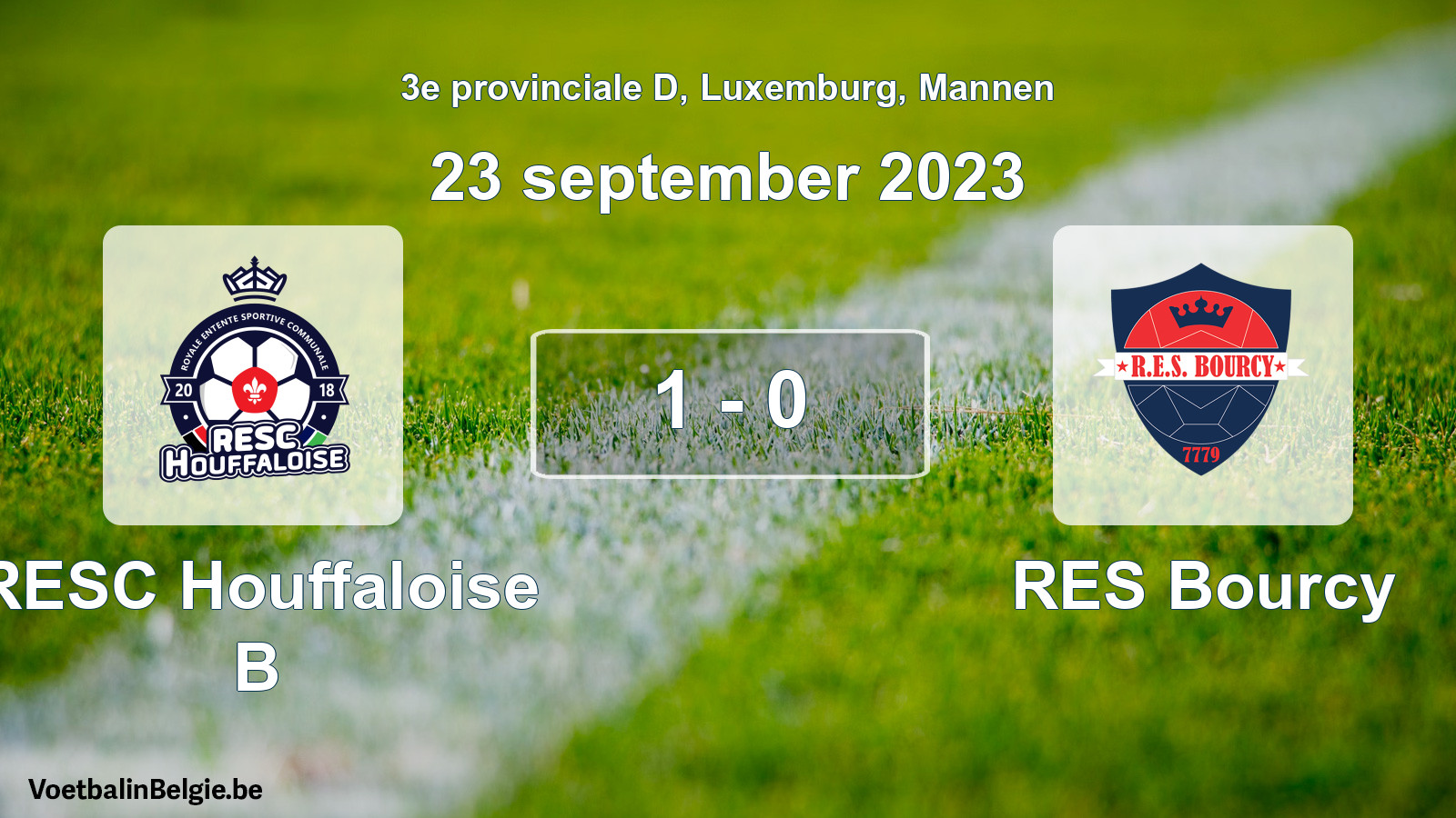 Gespeelde wedstrijd mannenvoetbal: RESC Houffaloise B - RES Bourcy 1 - 0 (23 september 2023)